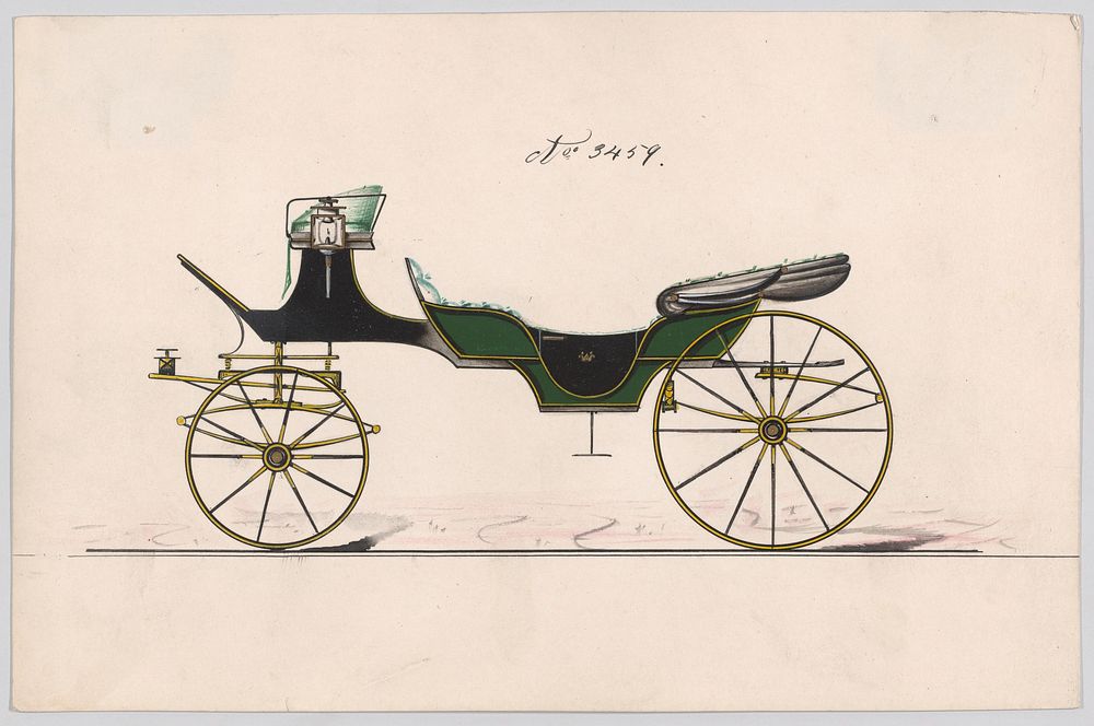 Design for Cabriolet or Victoria, no. 3459, Manufacturer : Brewster & Co.