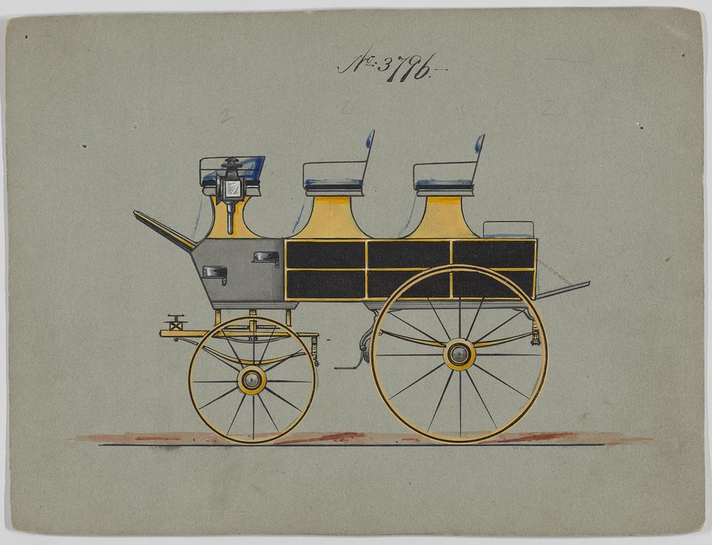 Design for Roof Seat Break, no. 3796, Manufacturer : Brewster & Co.