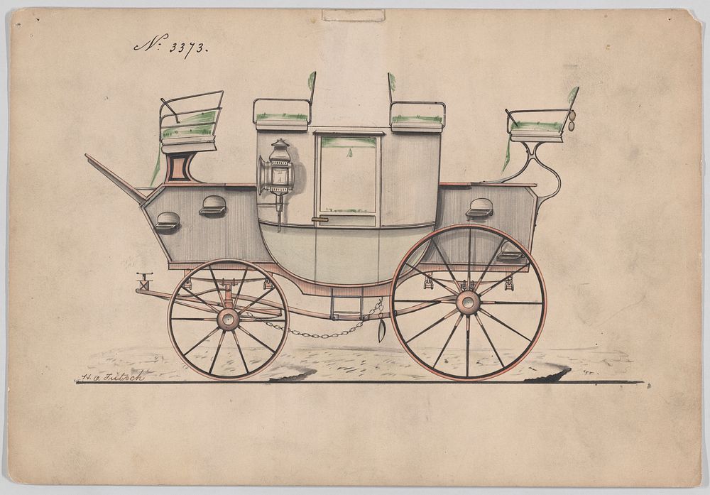 Design for Park Drag, no. 3373, Manufacturer : Brewster & Co.