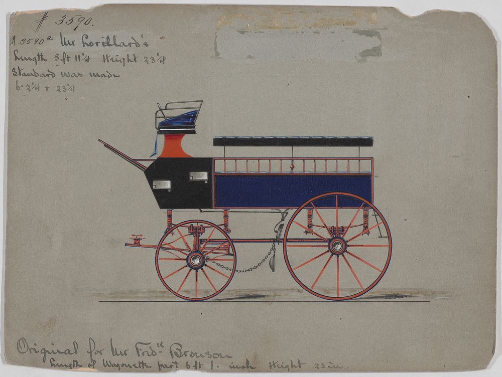 Design for Wagonette Break, no. 3590, Manufacturer : Brewster & Co.