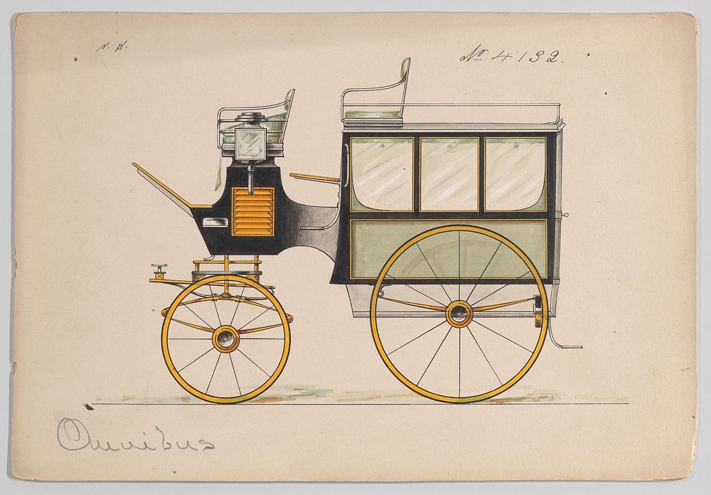 Design for Omnibus or Wagonette, no. 4132, Manufacturer : Brewster & Co.