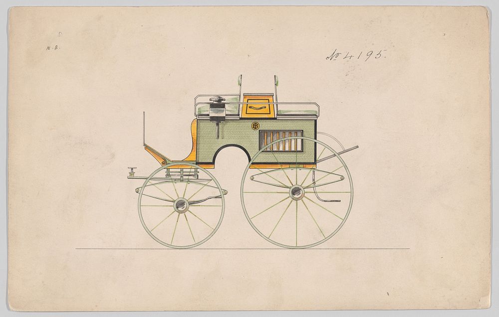 Design for Dog Cart Phaeton, no. 4195, Manufacturer : Brewster & Co.