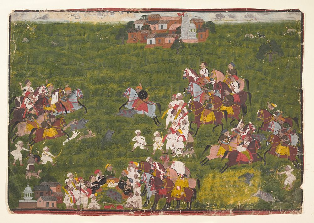 Maharana Sangram Singh Hunting Wild Boar, Western India, Rajasthan, Udaipur