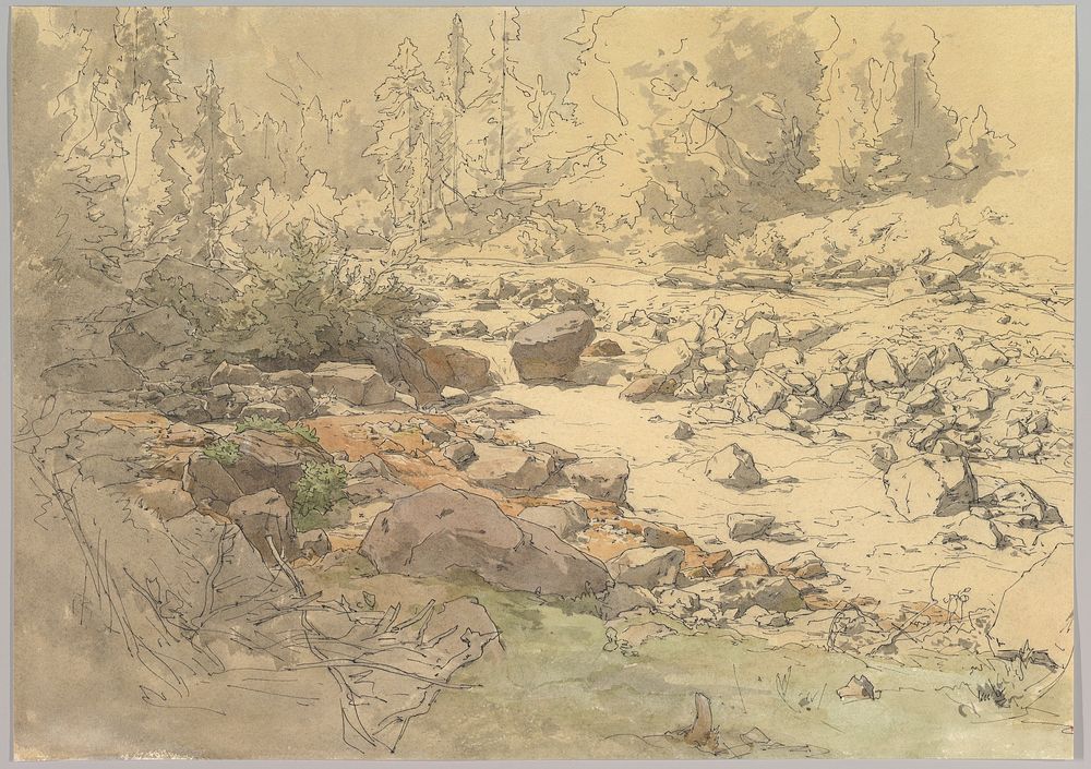 Landscape with Rocks in a River (near Kronau?), Eduard Peithner von Lichtenfels