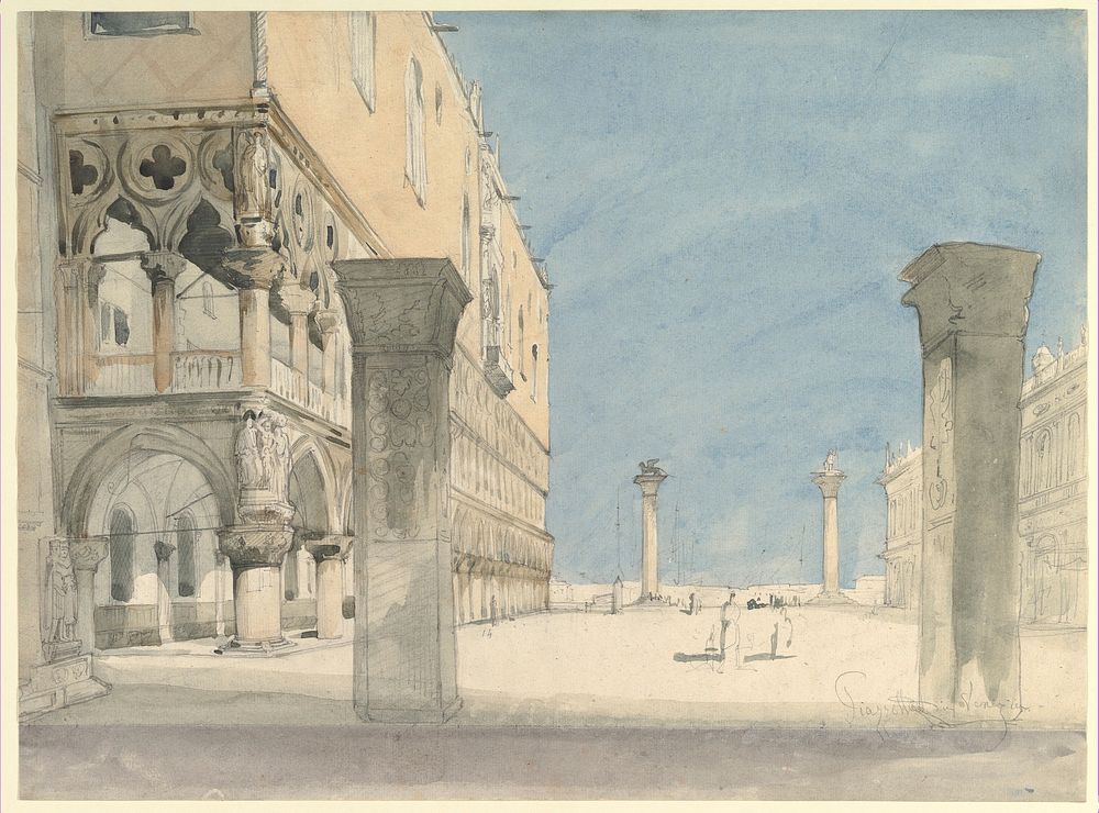 View of the Piazzetta di San Marco in Venice by Wilhelm Gail