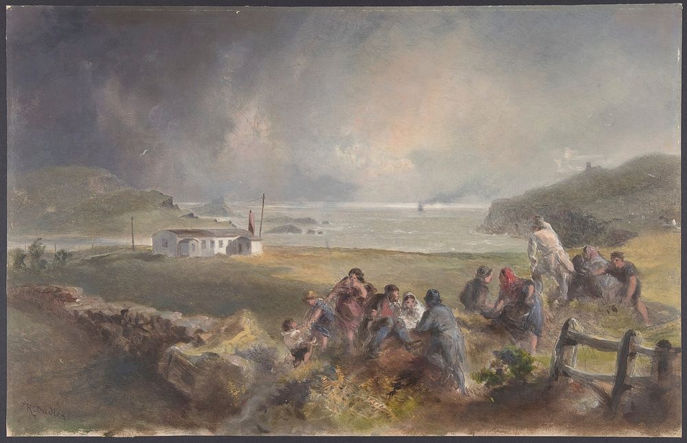 Valentia, Ireland, from the Harbor, Opposite Knight's-town, at the Period of Laying the Cable of 1857 by Robert Charles…