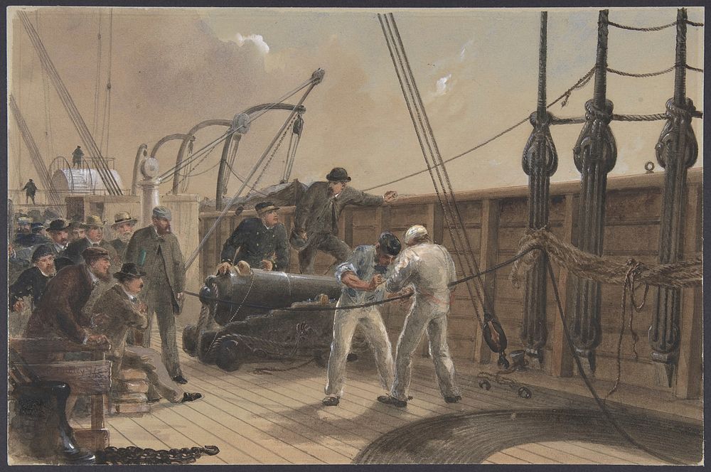 Splicing the Cable (after the First Accident) on Board the Great Eastern, July 25th, 1865 by Robert Charles Dudley