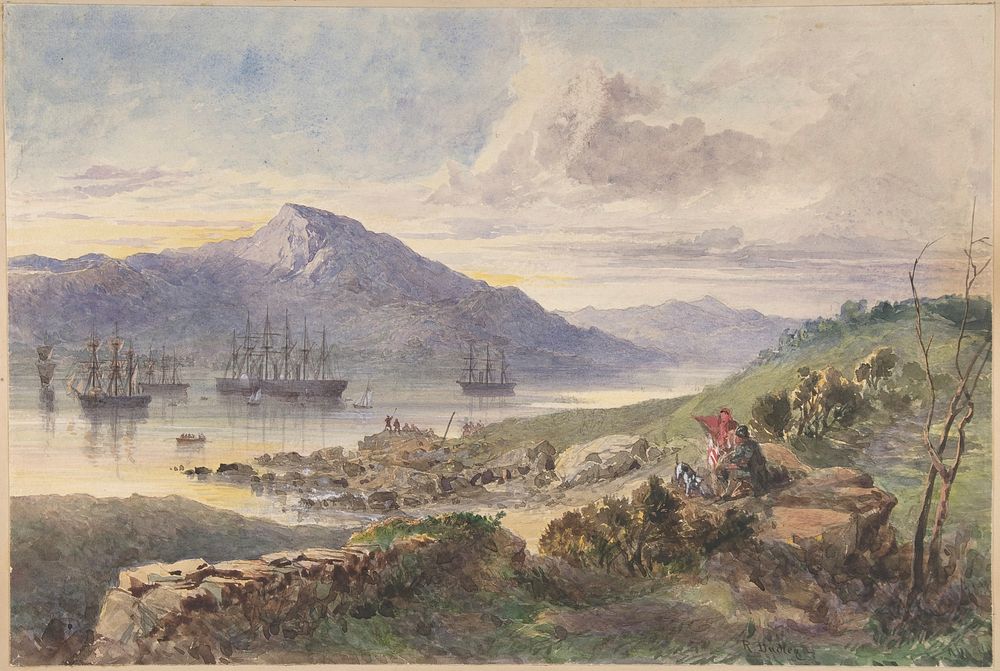 The Heights over Foilhummerum Bay, Valentia, the William Corey Heading Seawards, Laying the Shore-end of the Atlantic…