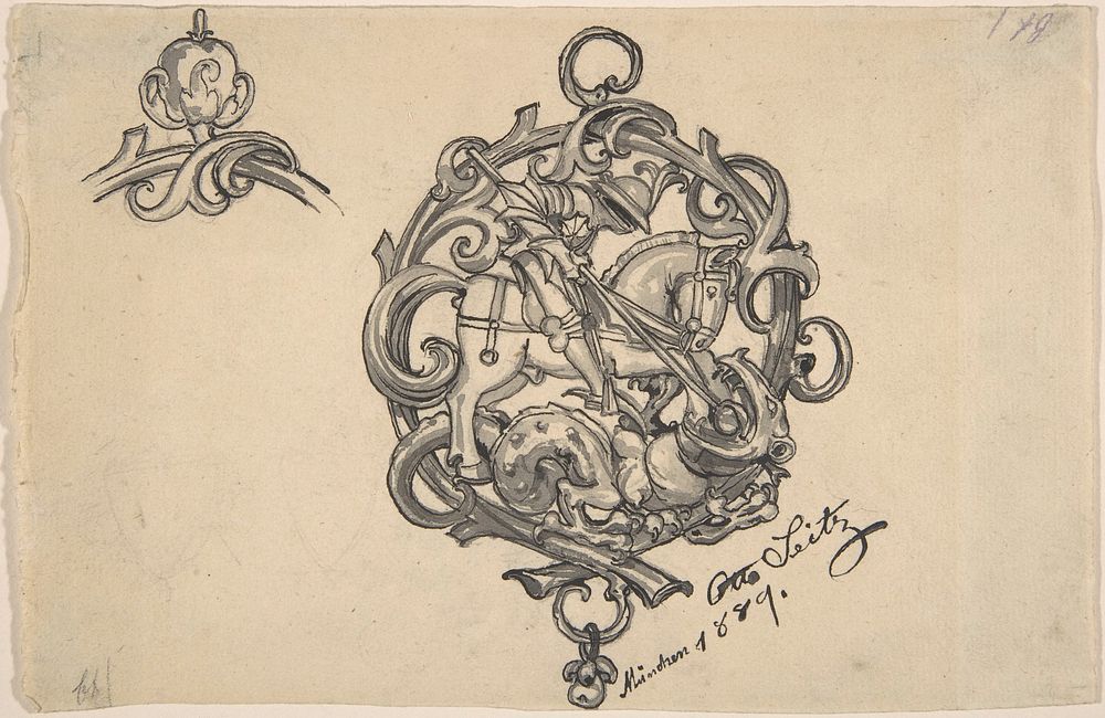 Design for a Pendant with St. George and the Dragon