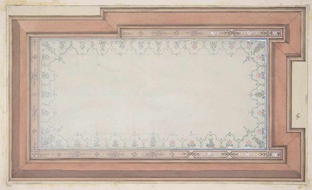 Design for the painted decoration of a ceiling by Jules Edmond Charles Lachaise and Eugène Pierre Gourdet