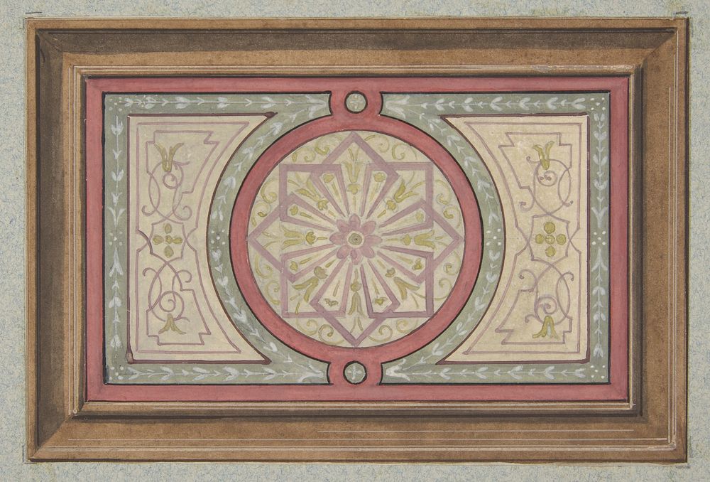 Design for a framed panel with painted decoration by Jules Edmond Charles Lachaise and Eugène Pierre Gourdet