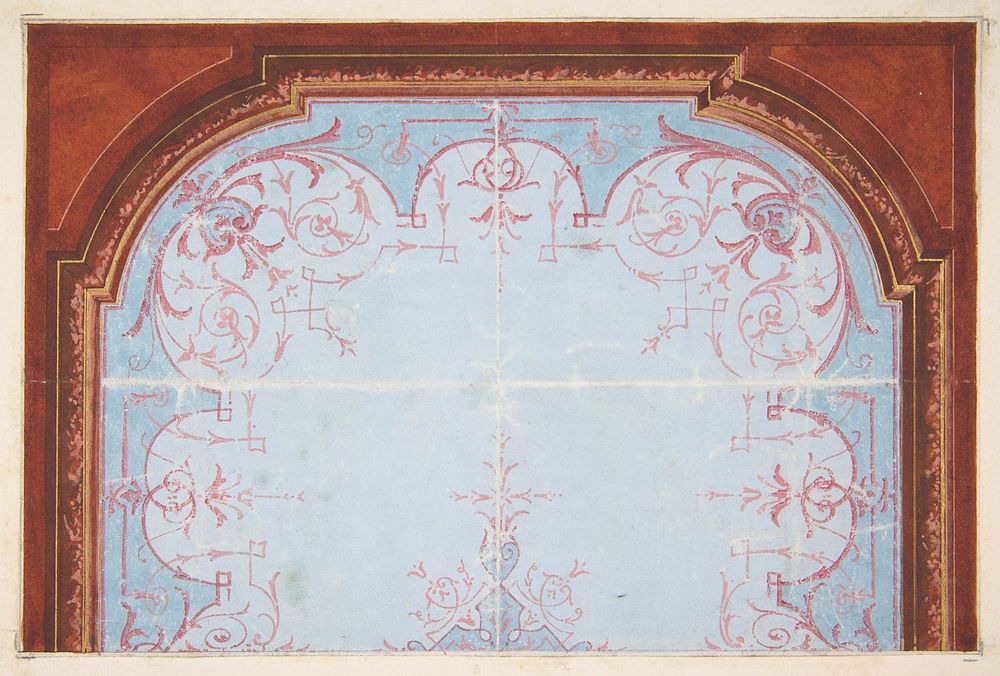 Partial design for painted ceiling by Jules-Edmond-Charles Lachaise and Eugène-Pierre Gourdet