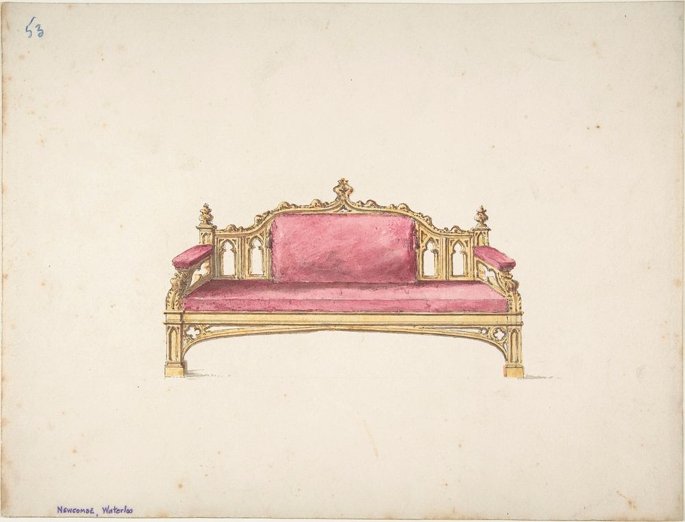 Design for a Gothic Settee