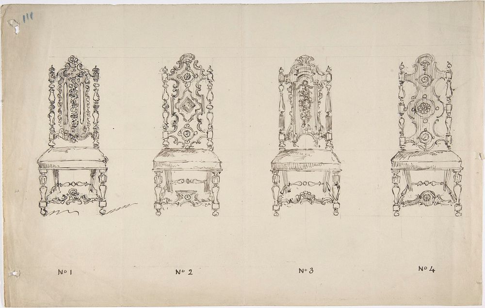 Design for Four Seventeenth Century Style Chairs