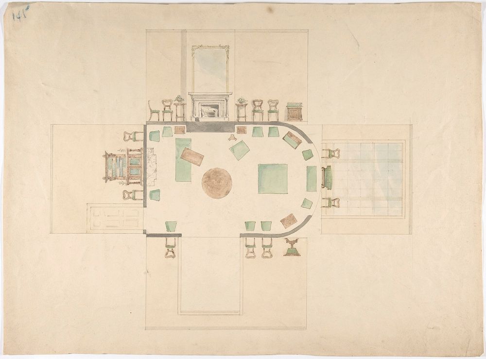 Plan and Elevations of a Room