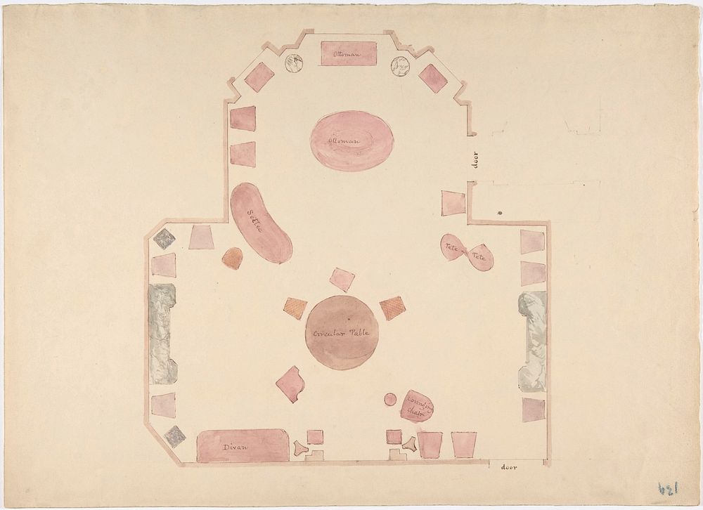 Plan of a Room, Anonymous, British, 19th century