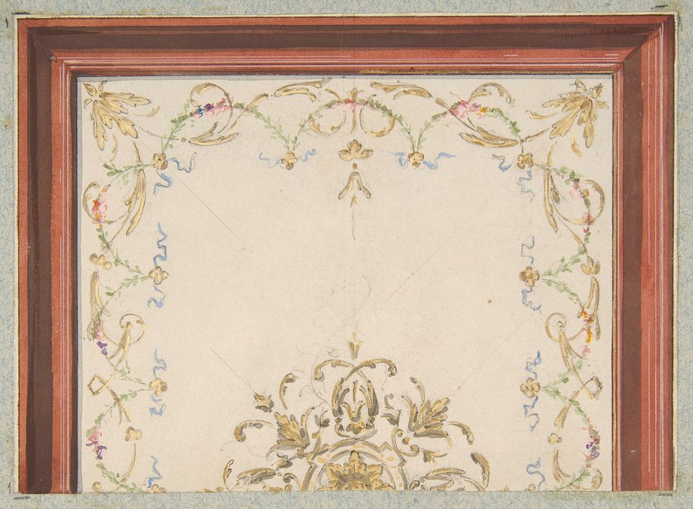 Design for a ceiling by Jules Edmond Charles Lachaise and Eugène Pierre Gourdet