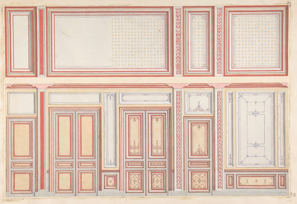 Two designs for wall panels by Jules Edmond Charles Lachaise and Eugène Pierre Gourdet