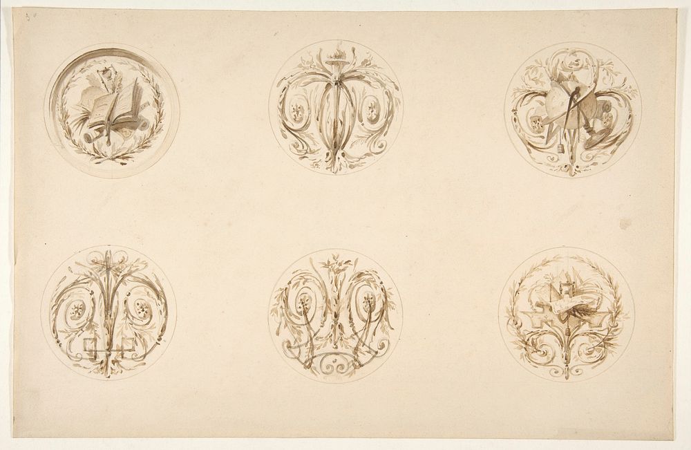 Six designs set in medallions