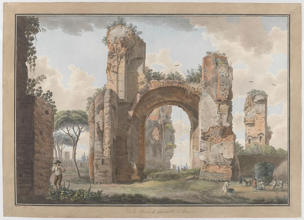 Interior of the Baths at Caracalla by Giovanni Volpato and Abraham Louis Rodolphe Ducros