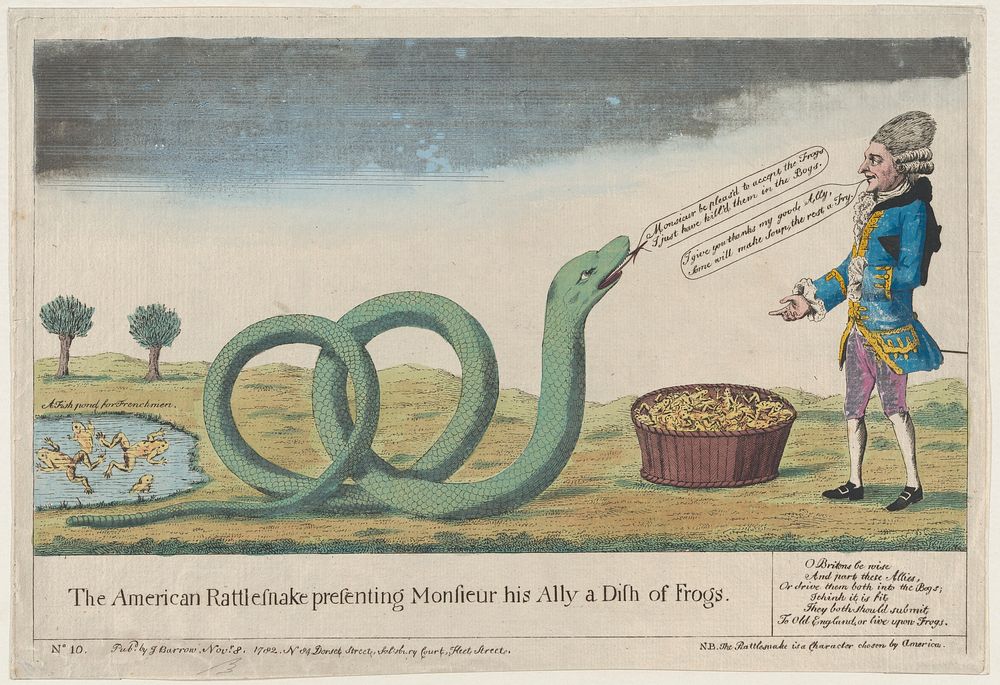 The American Rattlesnake Presenting Monsieur his Ally sic a Dish of Frogs