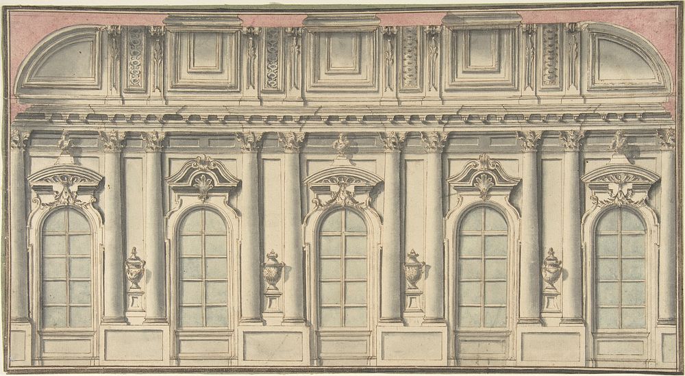 Wall Elevation and Interior, Anonymous, Italian, Bolognese 18th century artist