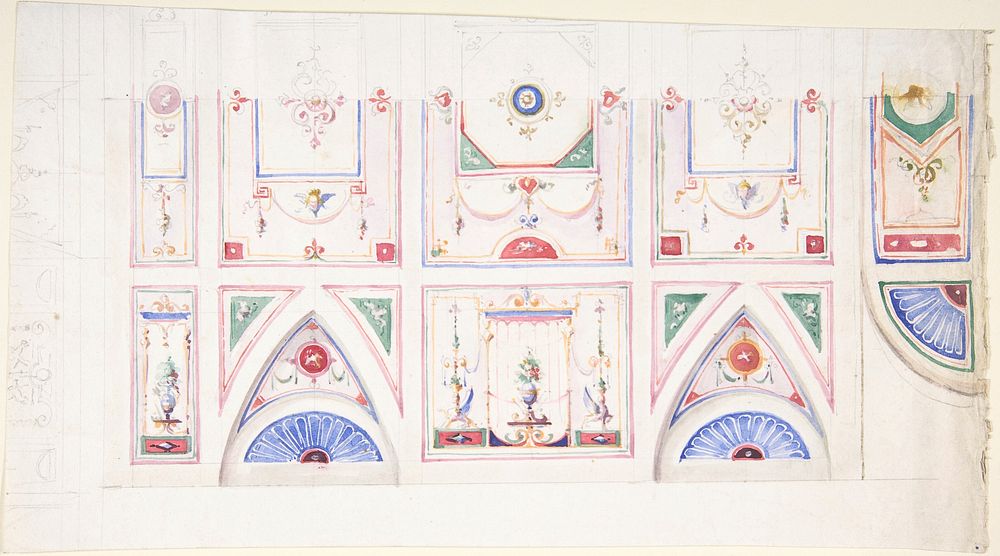 Design for a Painted Ceiling, Anonymous, Italian, 19th century