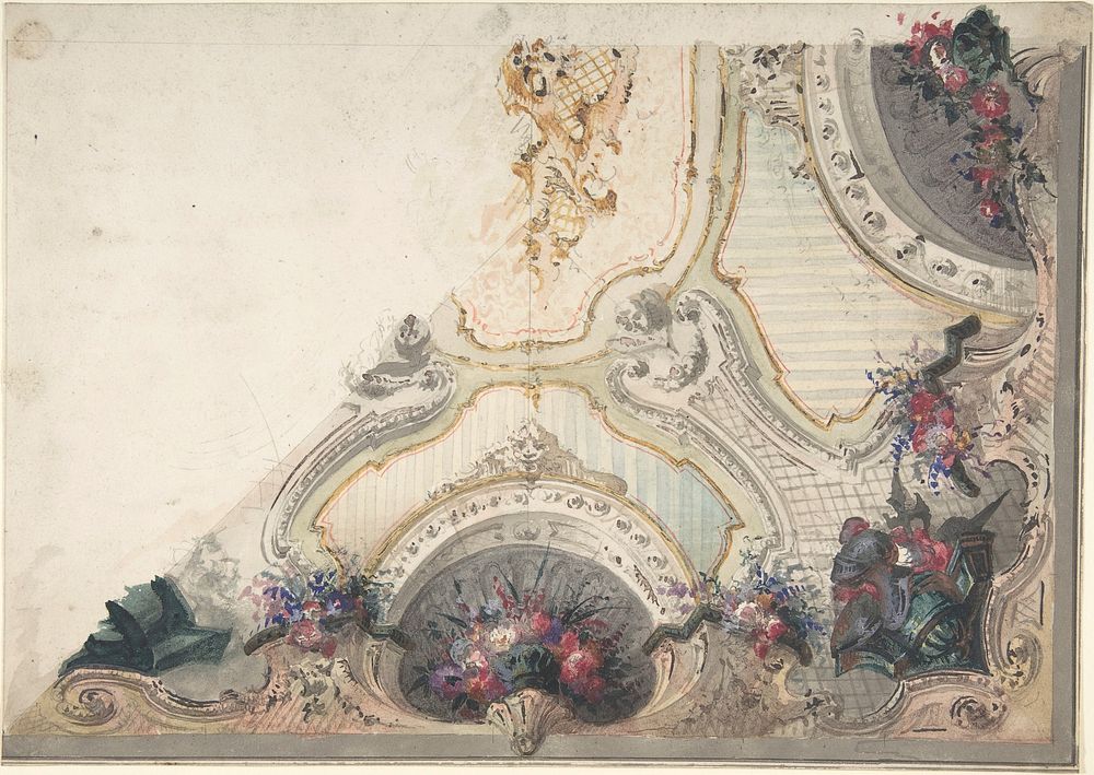 Design for a Painted Ceiling, Anonymous, Italian, 19th century