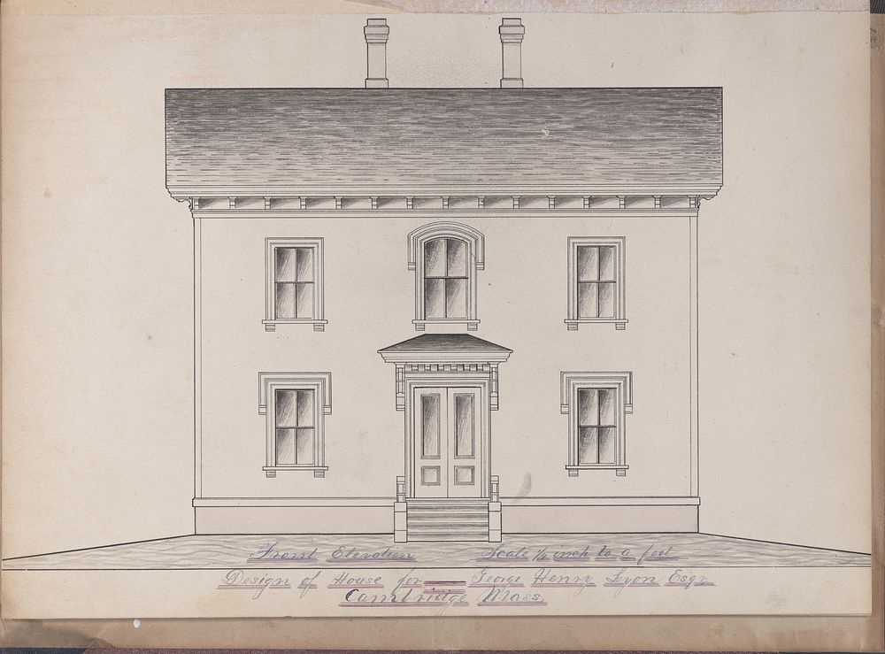 Portfolio containing Six Designs for the George Henry Lyon House, Cambridge, Massachusetts