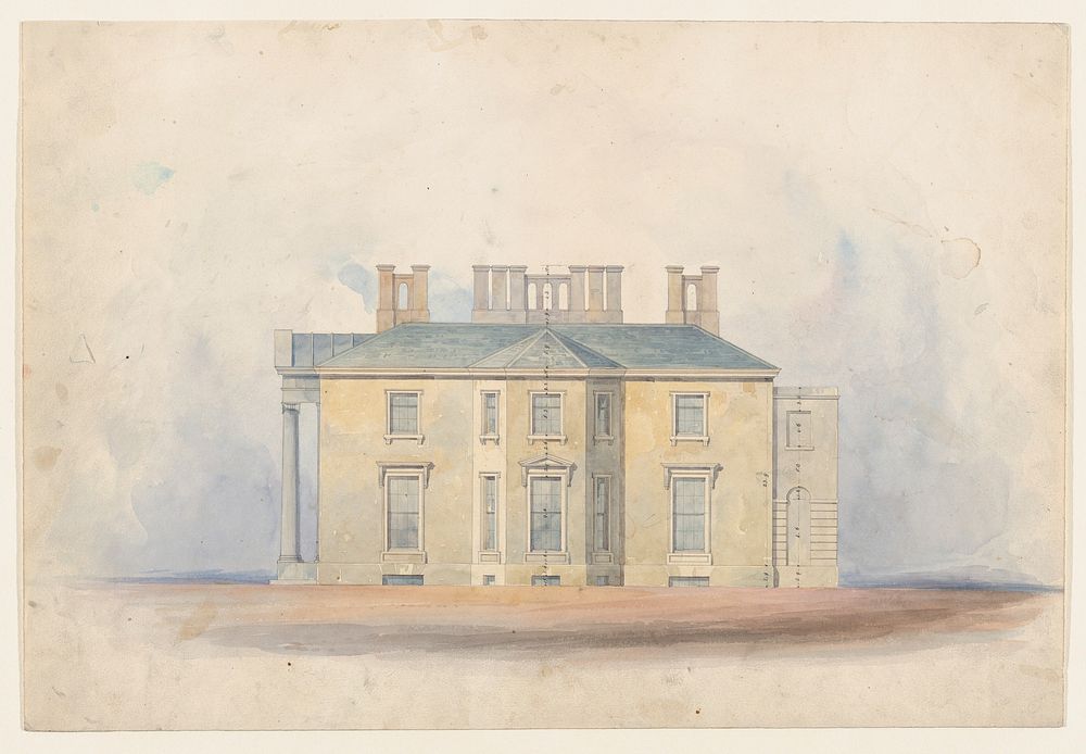 Design for a Classical Country House, Side Elevation by Anonymous, British, 19th century