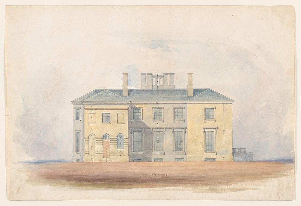 Design for a Classical Country House, Back Elevation