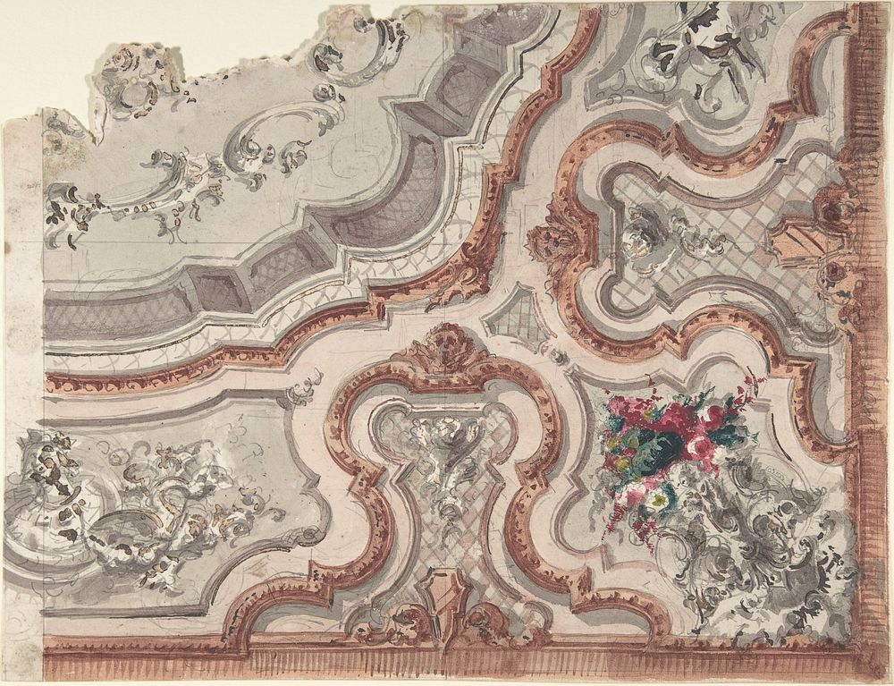 Design for a Painted Ceiling, Anonymous, Italian, 19th century