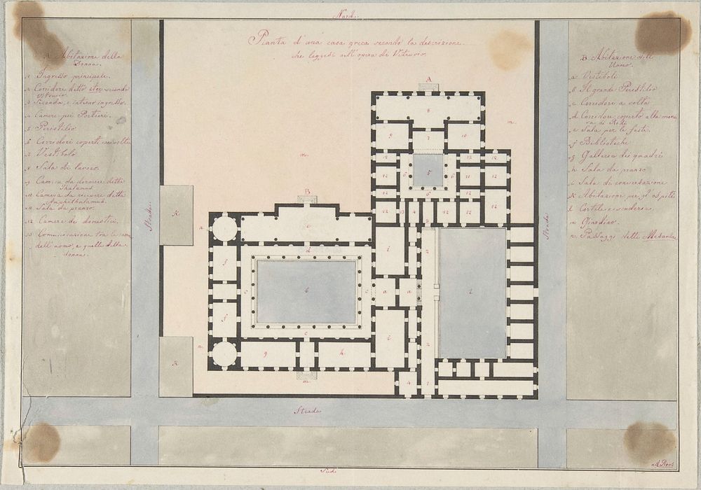 Plan of a Greek House, Anonymous, Italian, 19th century