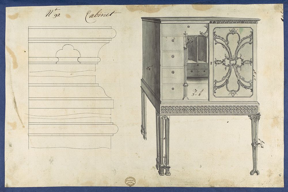 Cabinet, from Chippendale Drawings, Vol. II by Thomas Chippendale