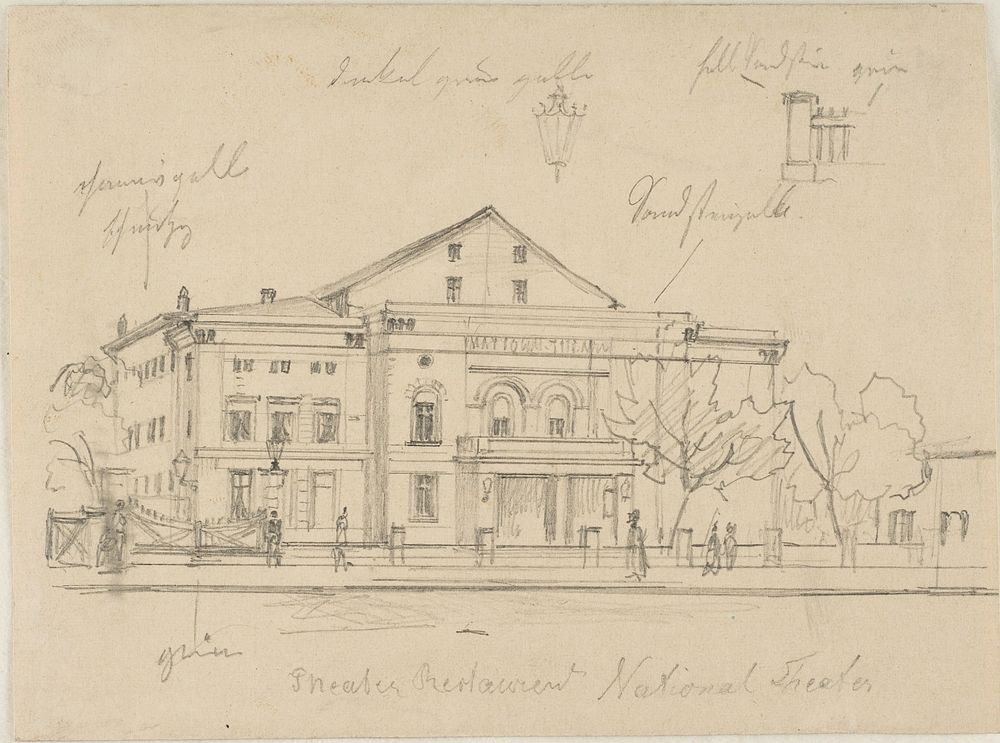 Study of the Nationaltheater, Berlin by Eduard Gaertner