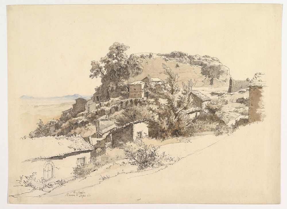 Roman Landscape near Rocca di Papa by Ernst Furchtegott Mohn 