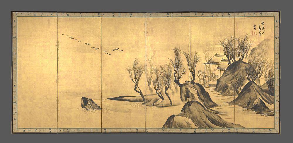 Landscapes with the Chinese Literati Su Shi and Tao Qian by Nagasawa Rosetsu