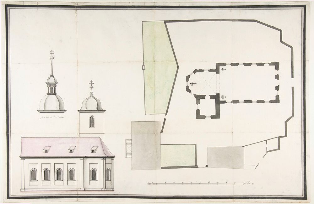 Design for the Parish Church of Merkershausen, workshop of Balthasar Neumann