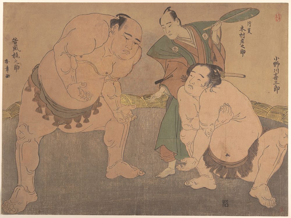 The Wrestlers by Katsukawa Shunshō