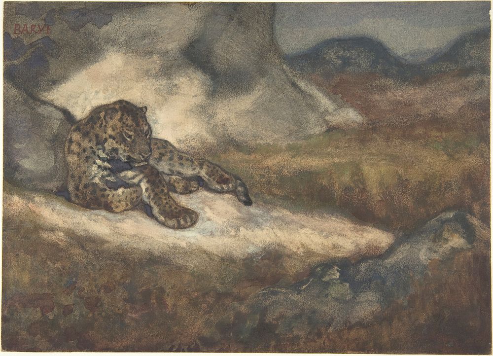 Leopard Lying Down by Antoine-Louis Barye