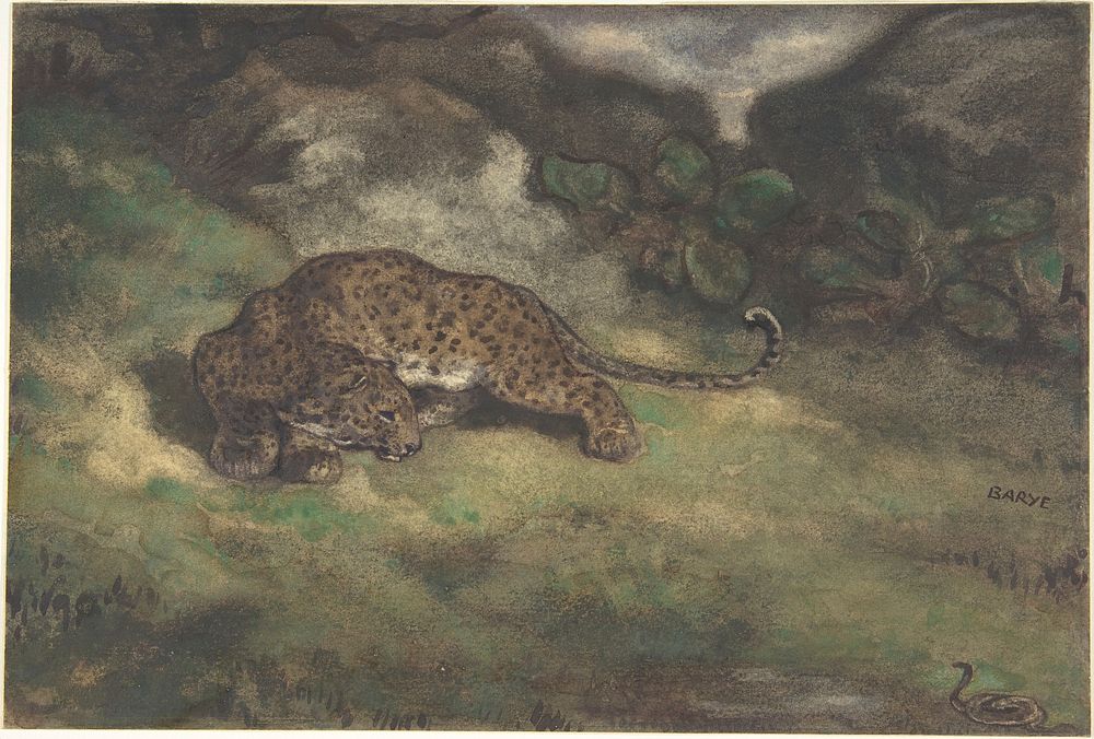 Leopard and Serpent by Antoine-Louis Barye