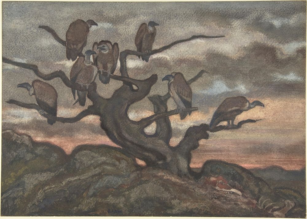 Vultures on a Tree by Antoine-Louis Barye