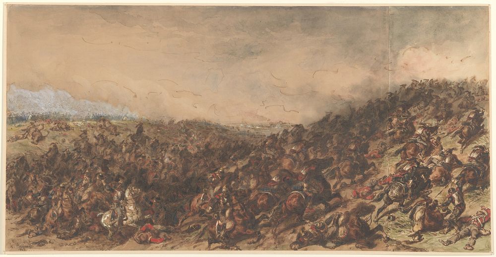 Battle Scene (Waterloo) by Hippolyte Bellang&eacute;