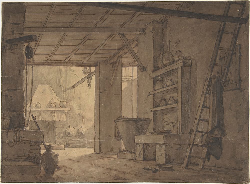 Interior of Farm House, Anonymous, German, 18th century
