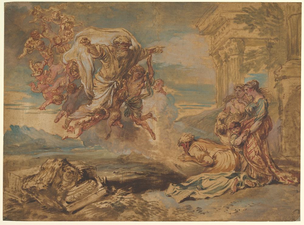 God the Father Appearing to Jacob by Giovanni Benedetto Castiglione (Il Grechetto)