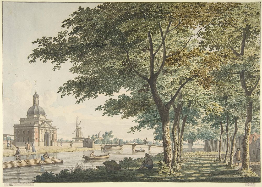 The Muiderpoort, Amsterdam, seen from the Plantage by Hendrick Keun