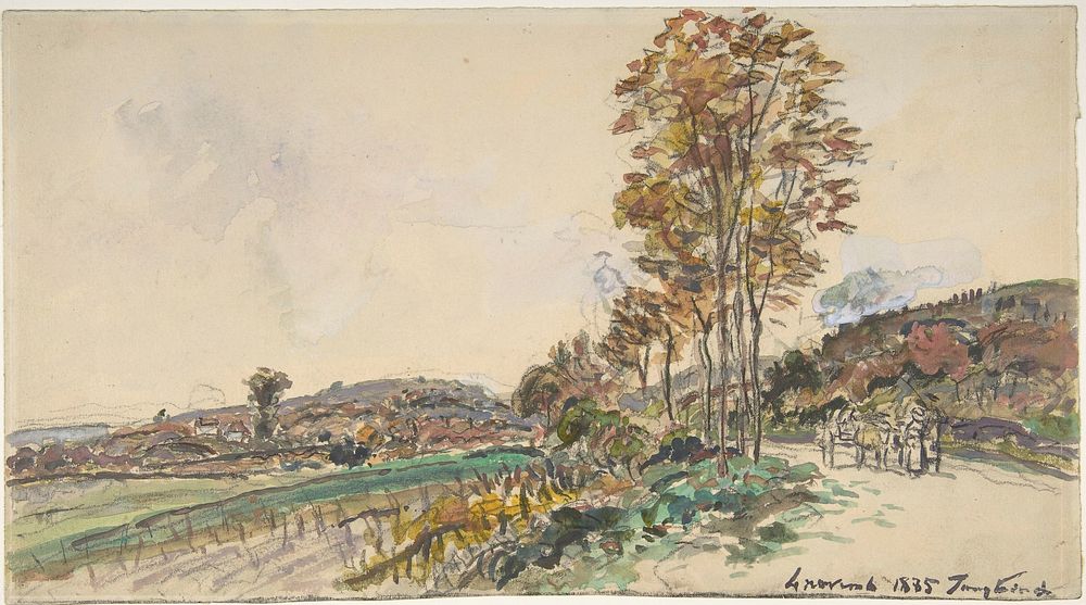 Road near La C&ocirc;te-Saint-Andr&eacute; by Johan Barthold Jongkind