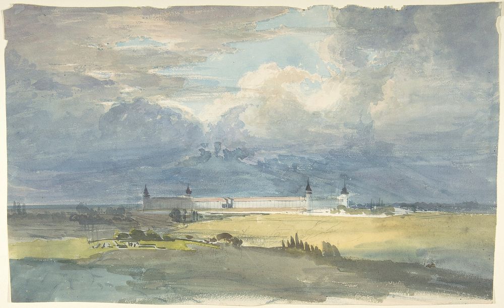 Landscape with a Large Building by Franz von Hauslab the Younger