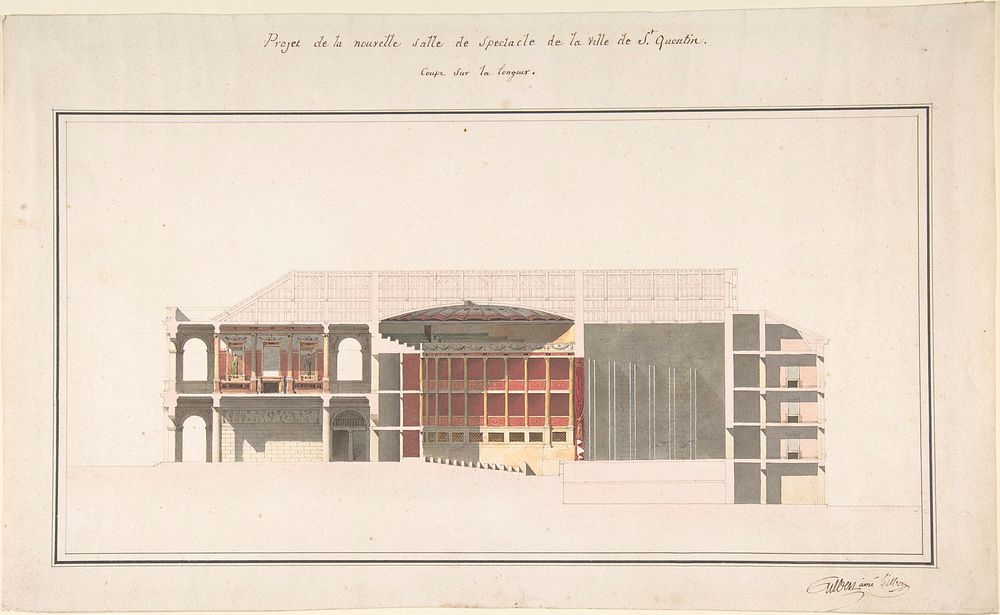 Project for the New Theater at St. Quentin (Aisne) - Section