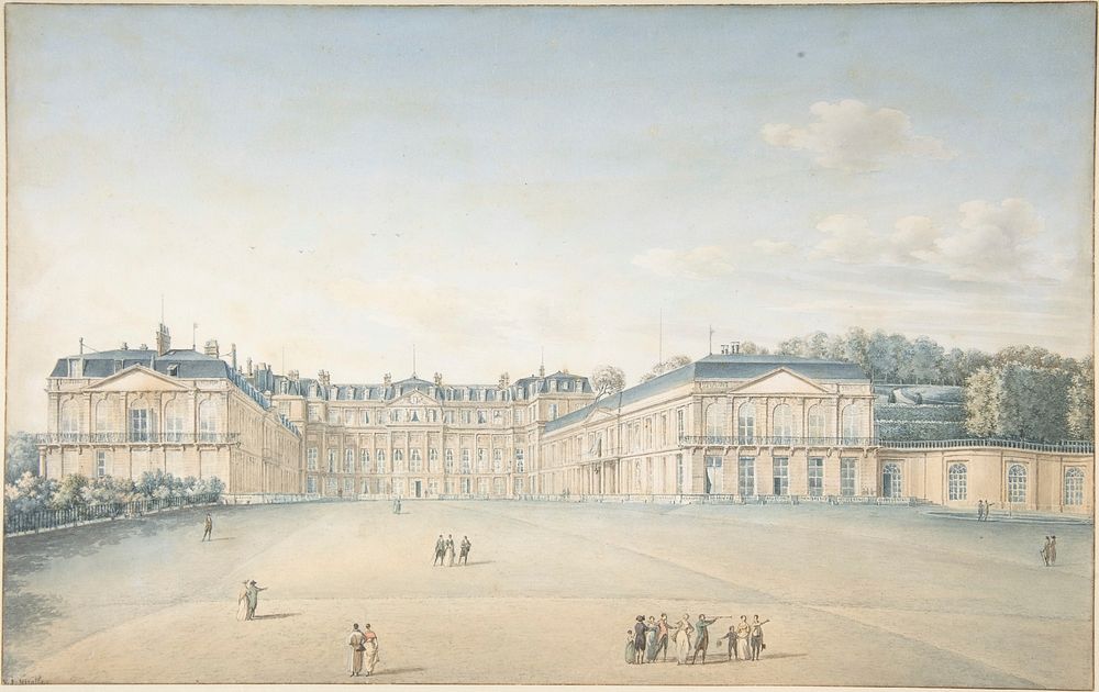 Courtyard of the Chateau de Saint-Cloud by Victor Jean Nicolle